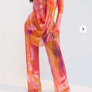 Fashion Nova Colorful Abstract Jumpsuit